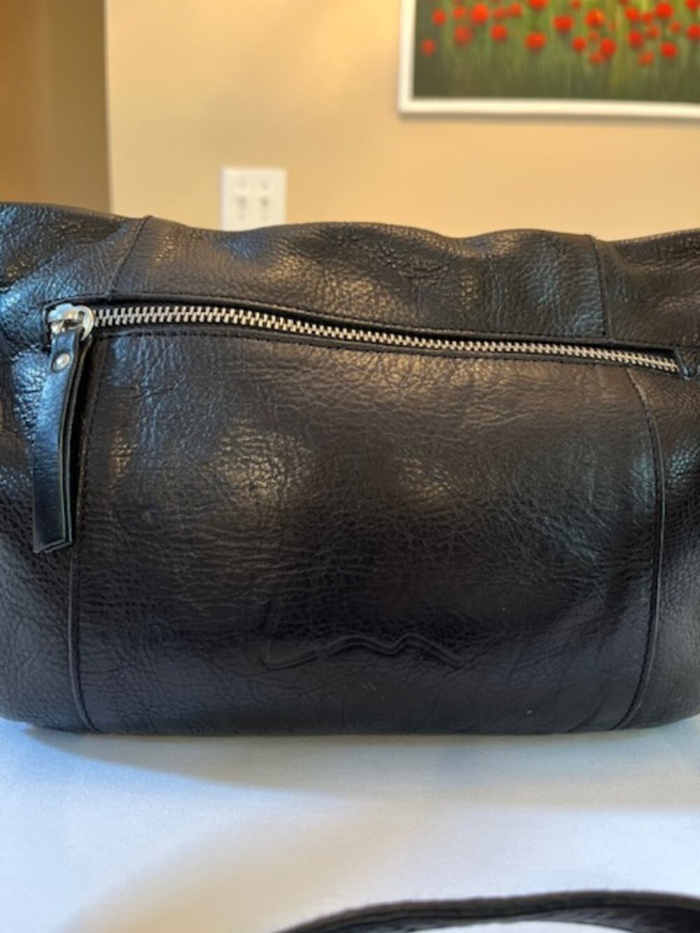 LUPO | Barcelona Black Pebbled High Quality Leather Crossbody Bag-EUC-Vintage - Picture 3 of 16